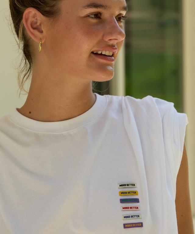 Mood Bearer Label Point Box Fit T Shirts White Free