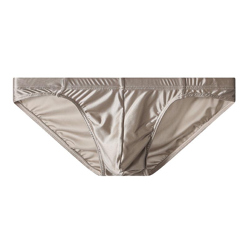Men's Ice Silk Breathable Briefs - Cool, Sexy, and Simple Solid Color Plus Size Sports Shorts  