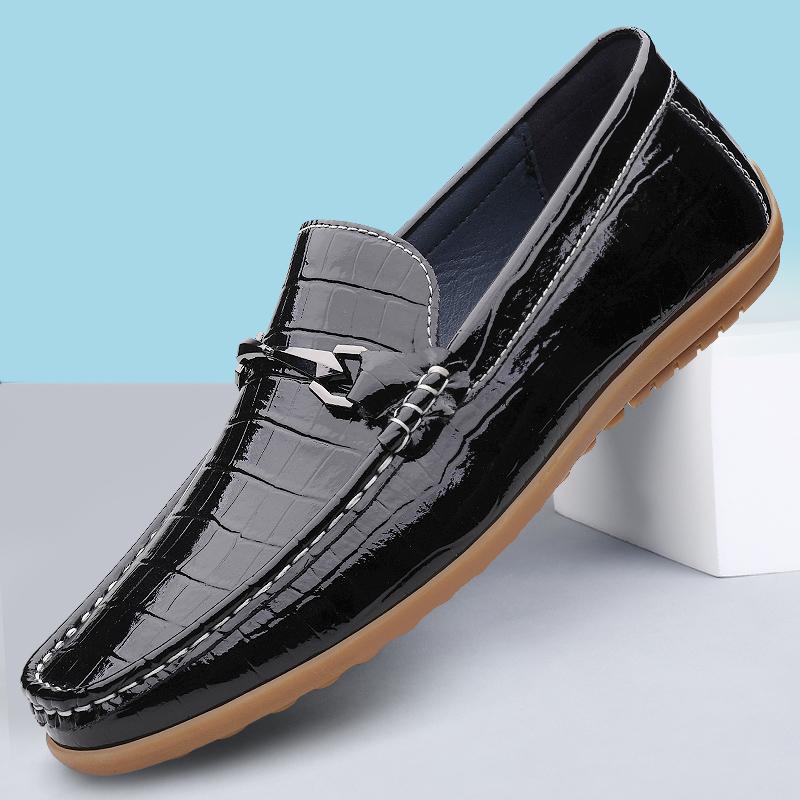 Fashion Fashionable New Men's Breathable Soft Soled Bean Shoes High-quality Brand Men's Genuine Leather Comfortable Round Toe Bean Shoes