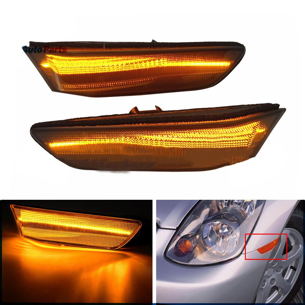 Sequential Switchback LED Side Marker Signal Lights For 03-07 Infiniti G35 Coupe