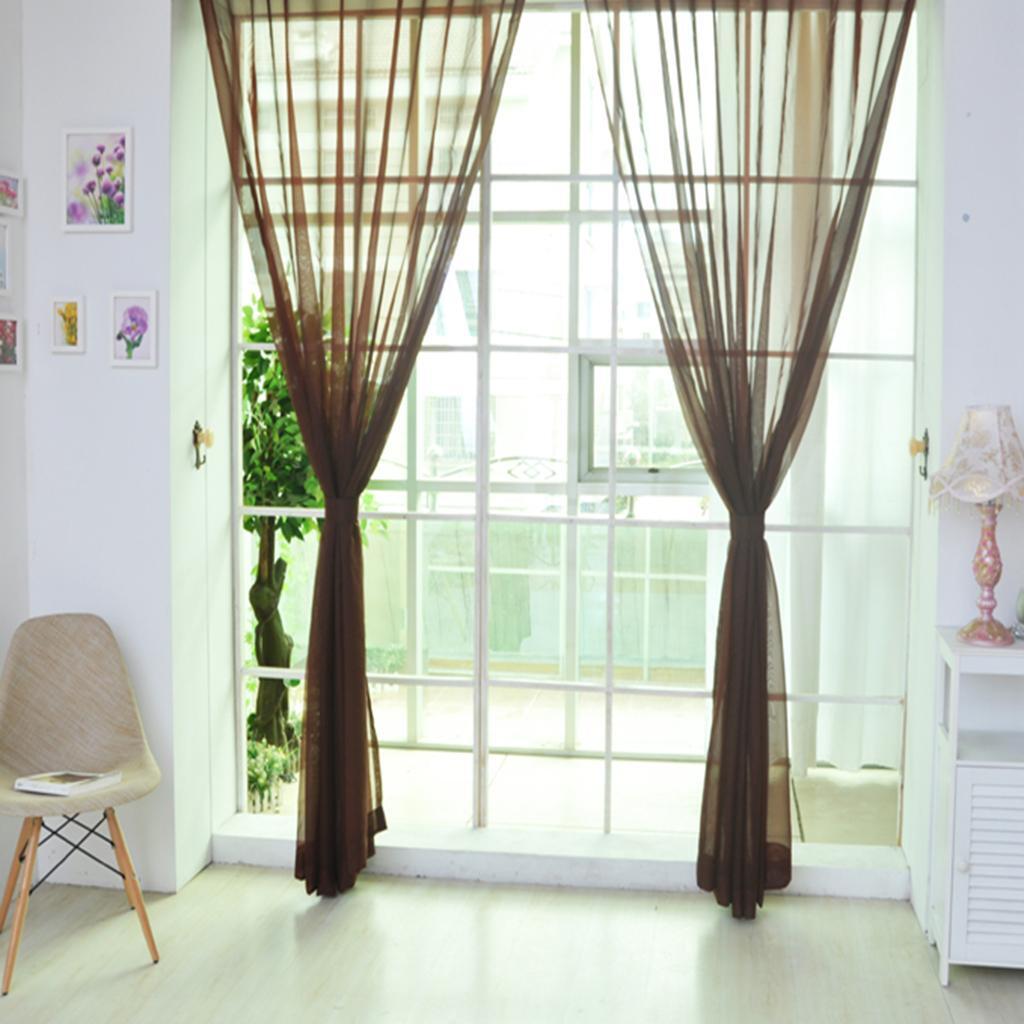 2 Panel Kitchen Curtain Sheer Door Window Voile Drape - 200x270cm