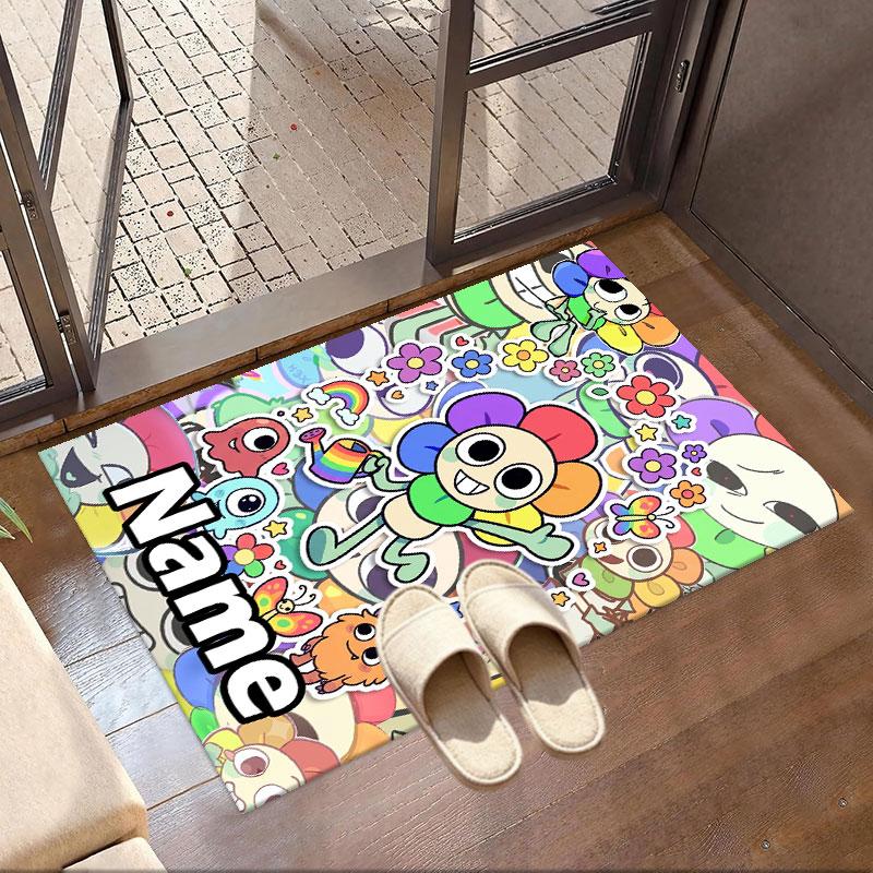 Custom Name Personalized Dandy's World Print Carpet, Versatile Home Decor Rug, for Playroom, Apartment, Balcony, Entryway, Hallway Gift