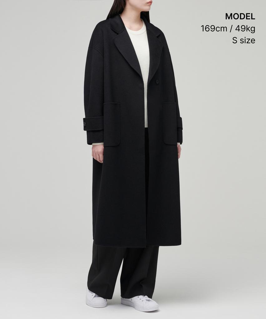 Musinsa Standard Woman Women'S Cashmere Blend Handmade Robe Coat [Black]