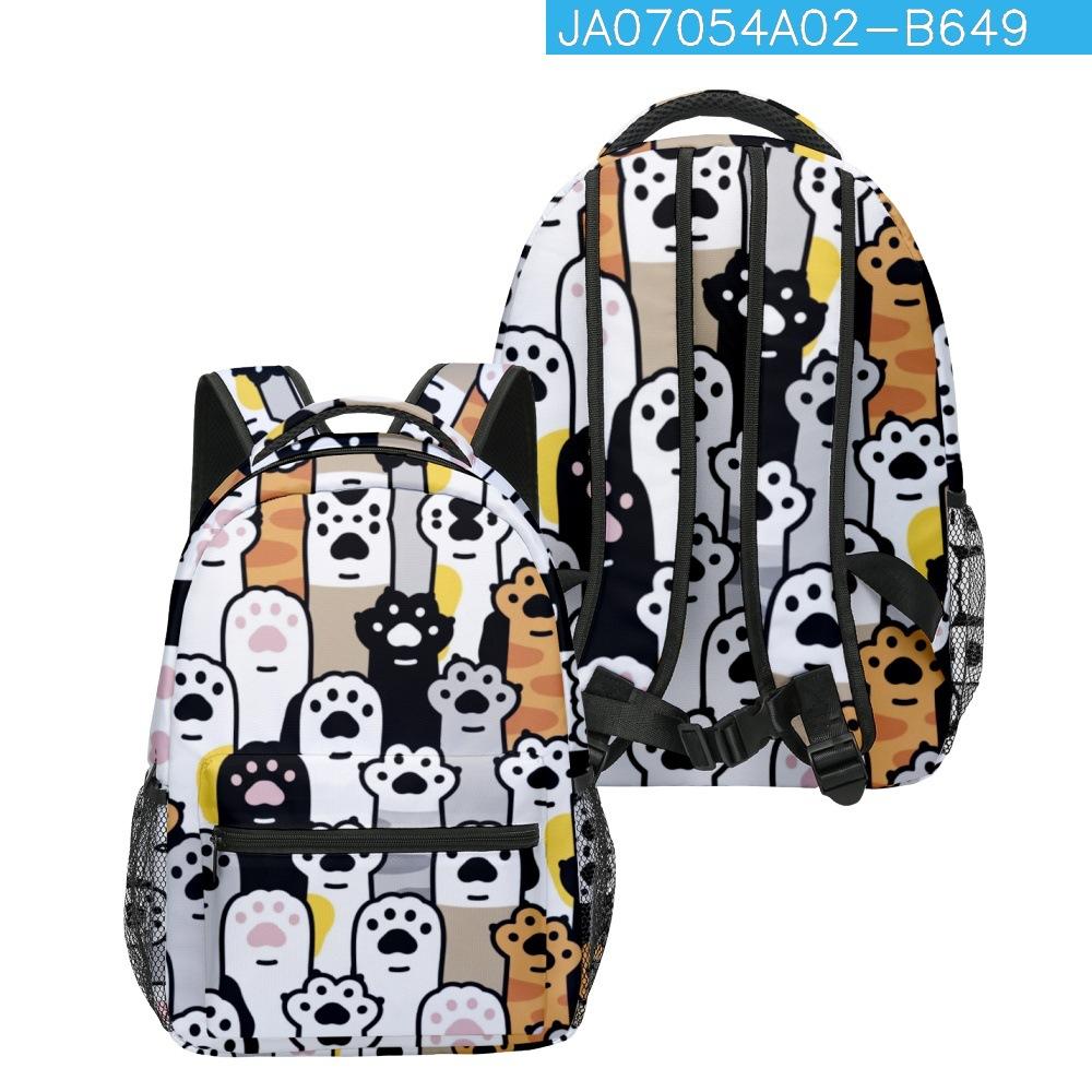 Trendy Kpop Youthful School Bags Unisex Cats Travel Bags 3D Print Oxford Waterproof Notebook Shoulder Backpacks