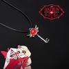 Collar Hazbin con forma de corazón delicado, llavero inspirado en el portal, colgante de hotel Lucifer, grupo Alastor, joyería para disfraz de cosplay para adolescentes y niñas