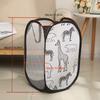 Pop-up Laundry Hamper Mesh Laundry Basket with Handles Foldable Dirty Clothes Cute Cartoon Giraffe Pattern Toy Storage Basket