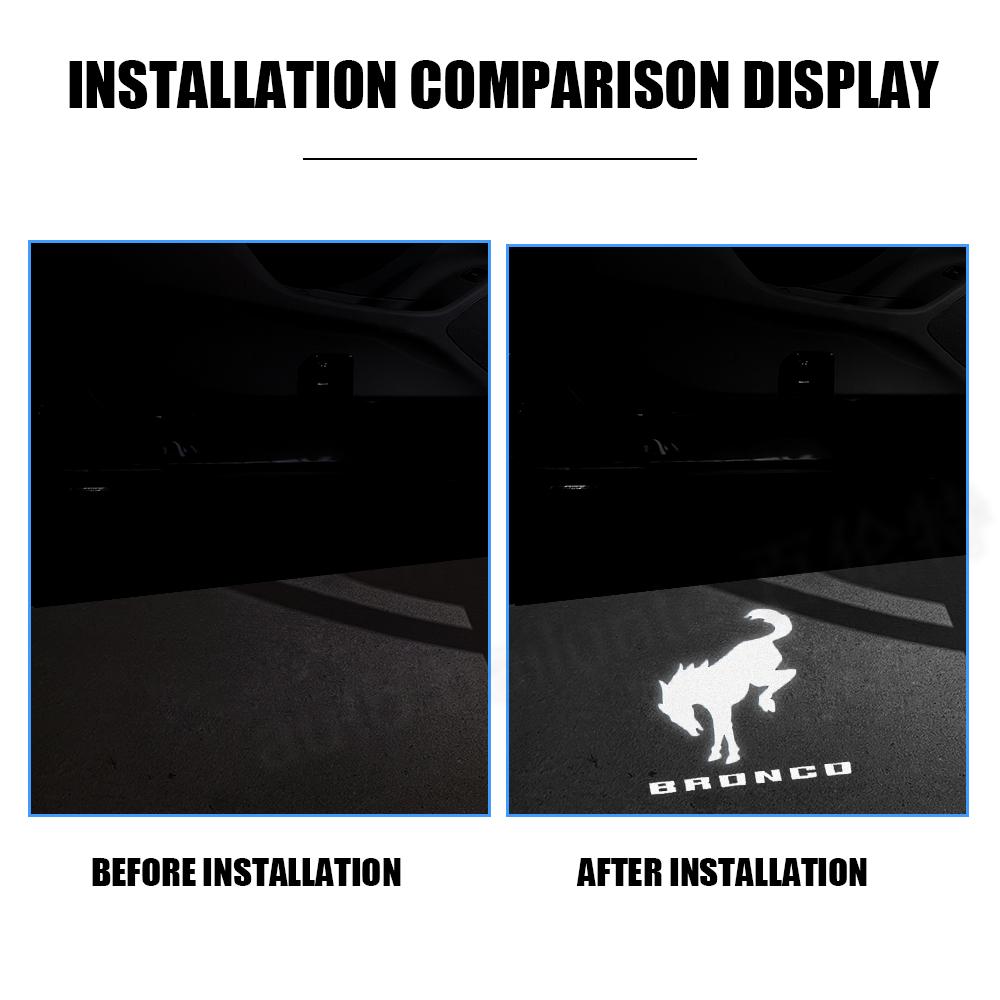 For Ford Bronco Sport 2022 4-Door / 2-Door 2Pcs Car Logo LED Door Lights Laser Projector