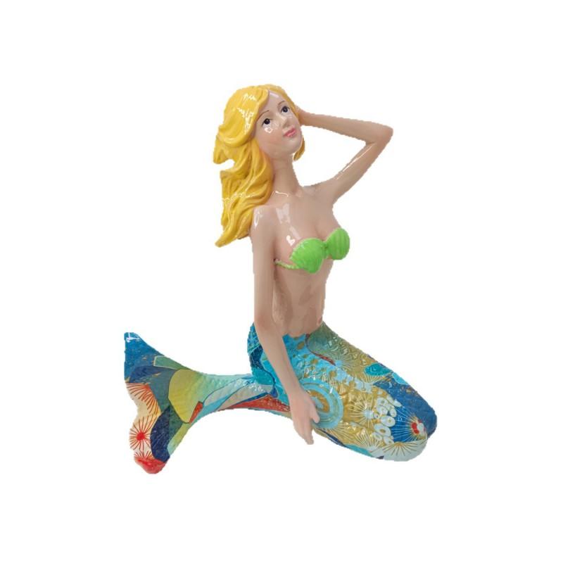 Mermaid Princess Figurine Set Entryway TV Stand Decor Resin Cartoon Ornament Gift Kids Home Living Room Holiday