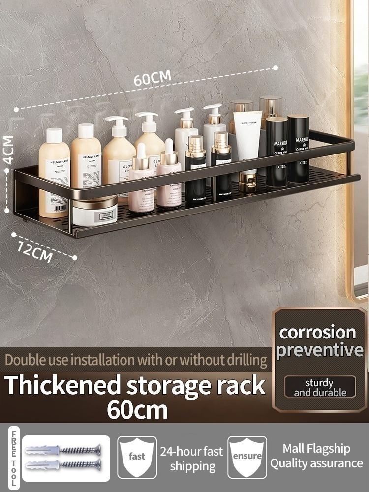 No Drill Bathroom Hardware Towel Rack Black 40CM-60CM Folding Aluminum Towel Rack Holder With Hook Towel Holder Tissue Holder