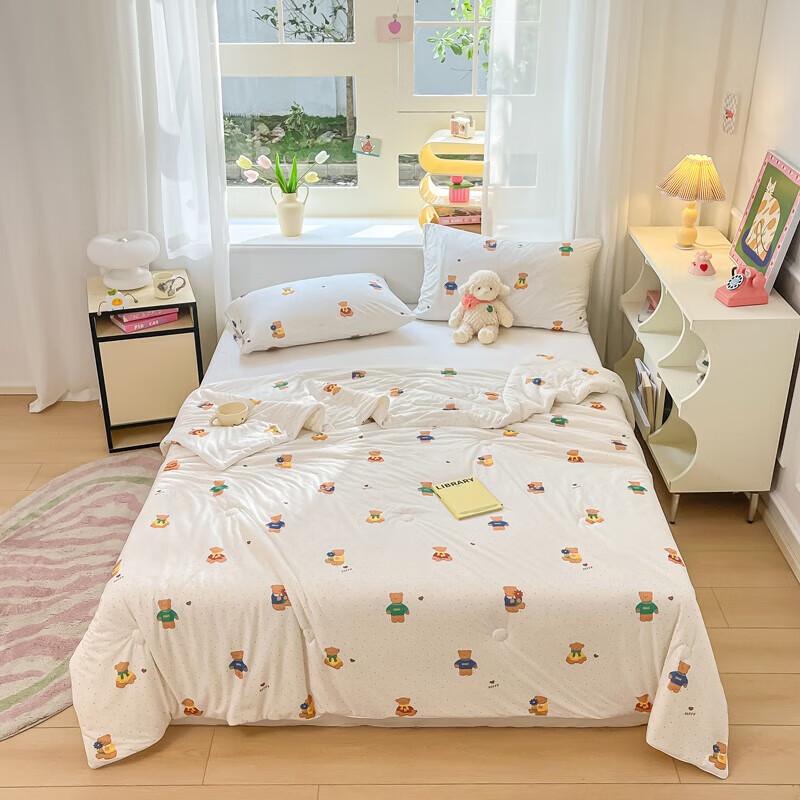 

Belle Anna Cute Bear Soy Fiber Knitted Summer Quilt