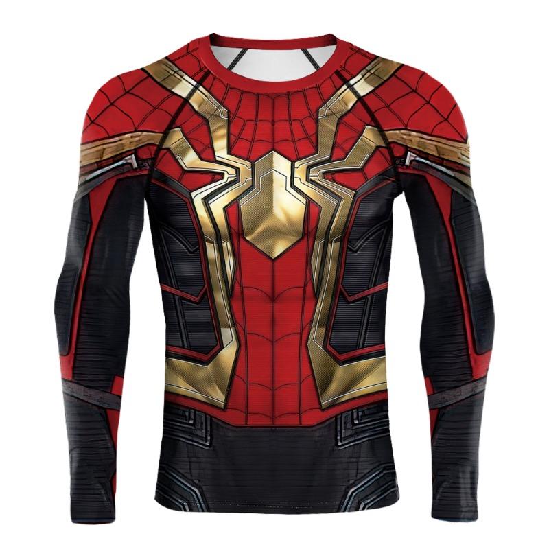 3D Printed Men's Long Sleeve T-shirt Superhero Tee Casual Loose Fitness Sports Tops Street Clothes