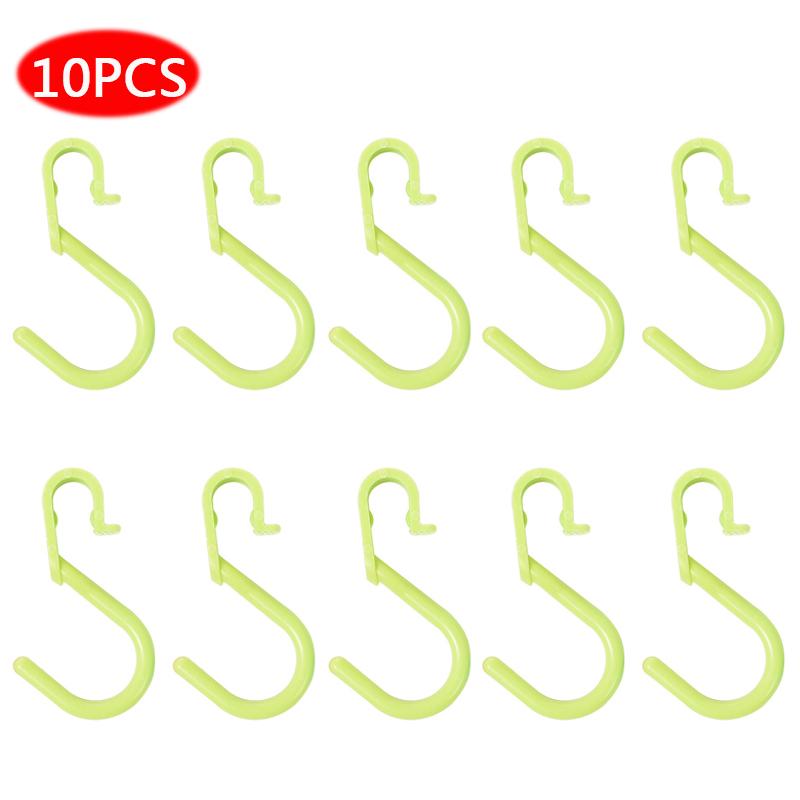 10PCS Portable Kitchen Bathroom Wardrobe Cabinet Hooks Home S Shaped Clothing Rack Hanger