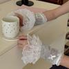 Elegant Lace Gloves With Rhinestone Bow Decor For Weddings Parties And Daily Outfits Soft Nylon Arm Sleeves