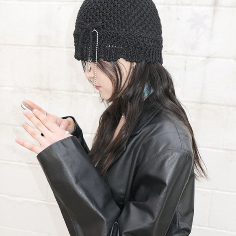 

SORA Кулон в виде сердца панама (2colors) black