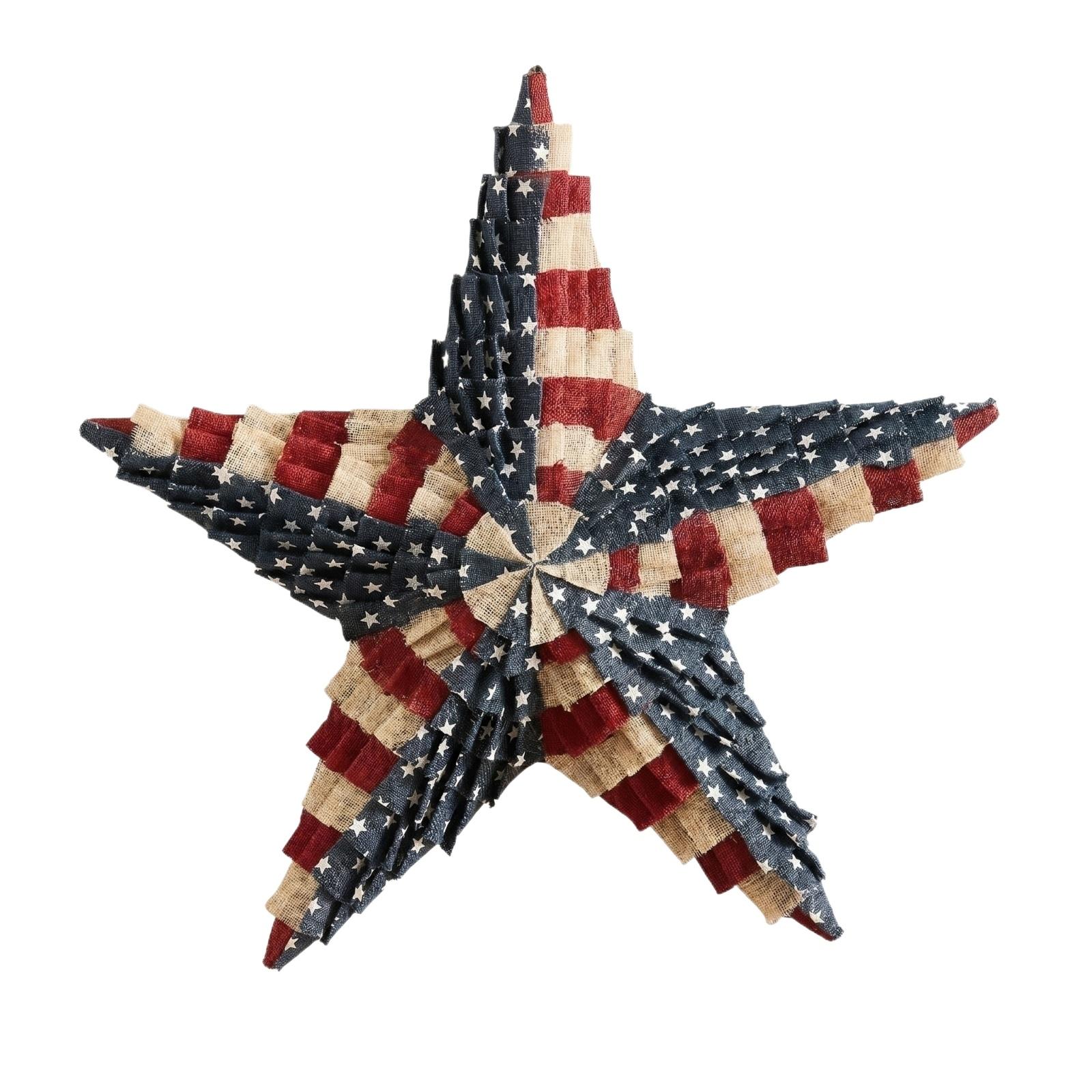 

Outdoor Star Shaped Hanging Decoration with Striped and Star Pattern Fabric Suitable for Festive and Seasonal Use Durable Design One Size