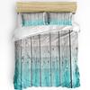 Turquoise Wooden Board Bedding Set 3pcs Boys Girls Duvet Cover Pillowcase Kids Adult Quilt Cover Double Bed Set Home Textile