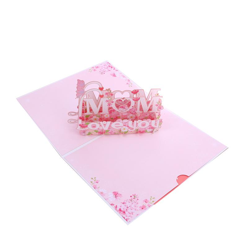 Regalo para el Día de la Madre Tarjeta de Felicitación Creativa 3D Gratitud Madre Postal Flores Bendición Tarjeta de Felicitación para la Madre