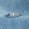 1pc Design Ring Set with Synthetic Zircon, Simple and Fashionable Single Ring