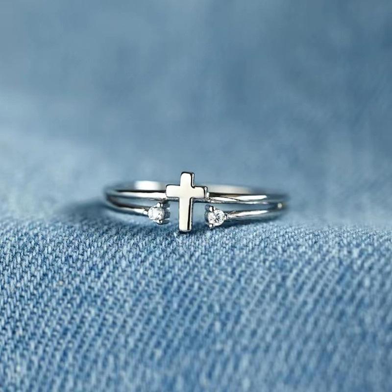 1pc Design Ring Set with Synthetic Zircon, Simple and Fashionable Single Ring