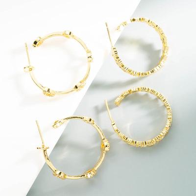 Orecchini a cerchio da donna Orecchini accessori esagerati con perline di riso creative a forma di O bohémien