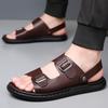 2025 Brand New Men's Classic Black Breathable Anti Slip Sandals, Summer Fashion, Men's Comfortable and Casual Two on Beach Shoes