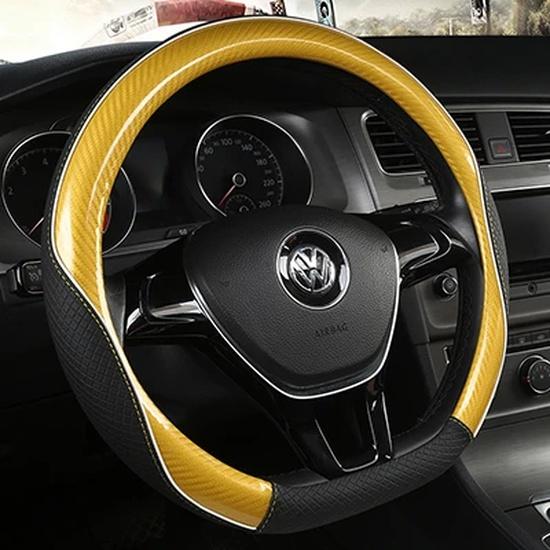 Carbon Fibre+Leather Car Steering Wheel Cover For VW GOLF 7 2015 POLO JATTA Passat Tiguan For Nissan Qashqai J11 X-trail T32