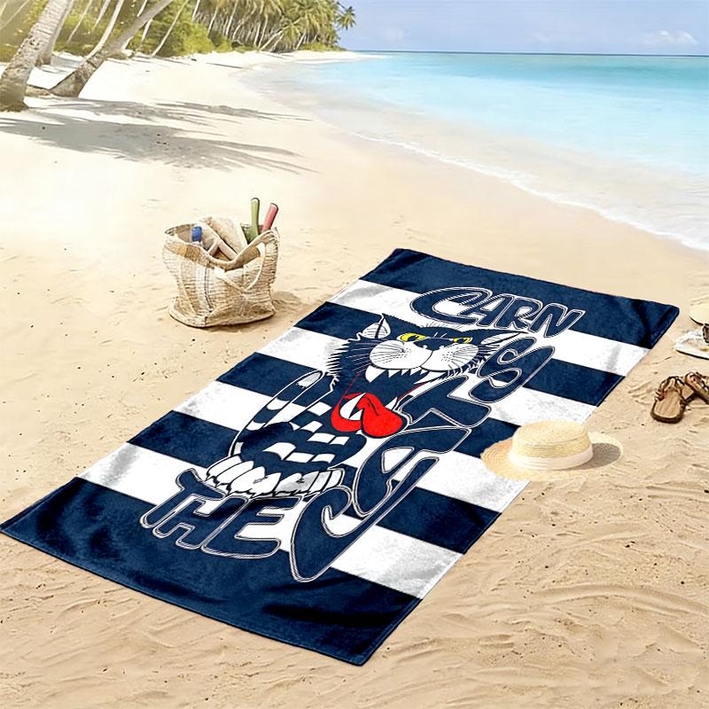 Geelong Cats Edge Print Beach Towel, Large Soft Quick Dry Towel for Beach Camping Swimming