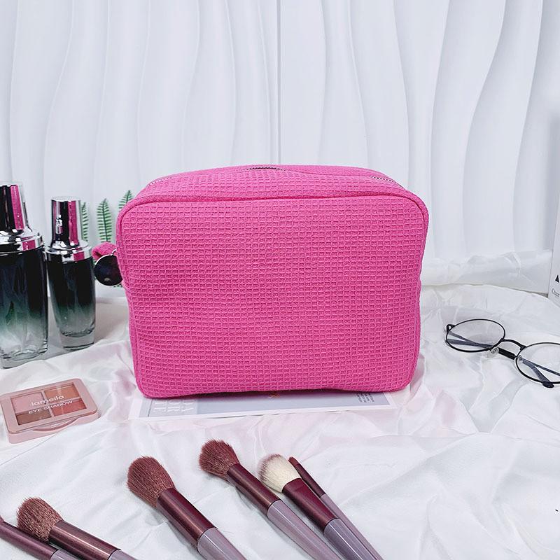 Waffle Style Travel Makeup Bag With Large Capacity For Women And Men