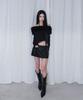 Chelikwili Suede Satin Peek Mini Sk - Black