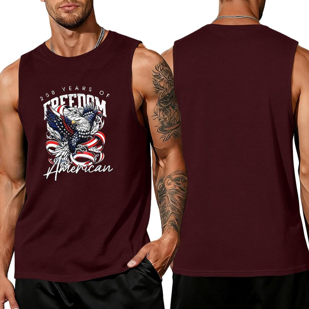 Men's loose and casual print sleeveless shirt