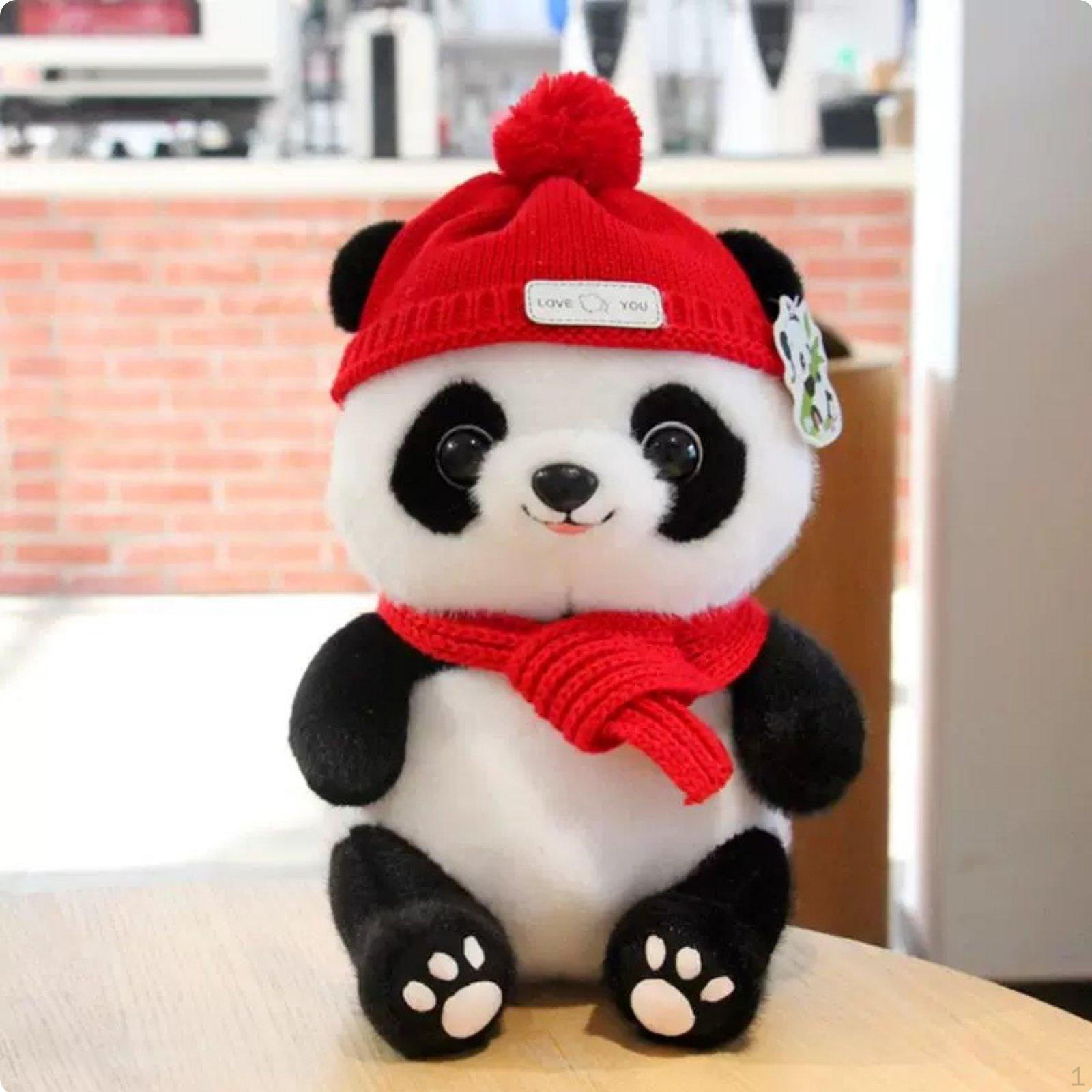 Panda Bear Stuffed Animal Cute Design Toy Soft and Cuddly for Children, Little Ones,