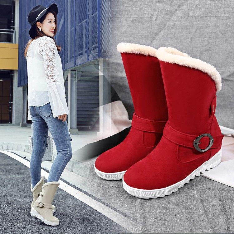 

Новые модные теплые плюшевые женские сапоги