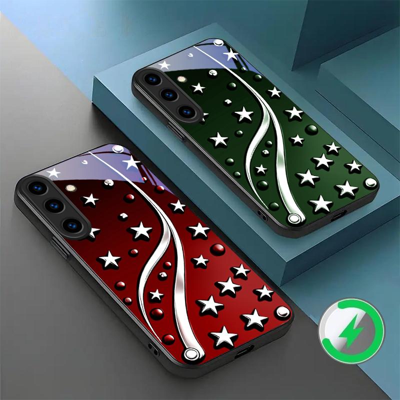 Deep Night with Stars For Samsung Galaxy S26 Ultra S20 FE S21 S22 + S23 Plus S24 Ultra 25 Edge  For Magsafe Glass Phone Casee
