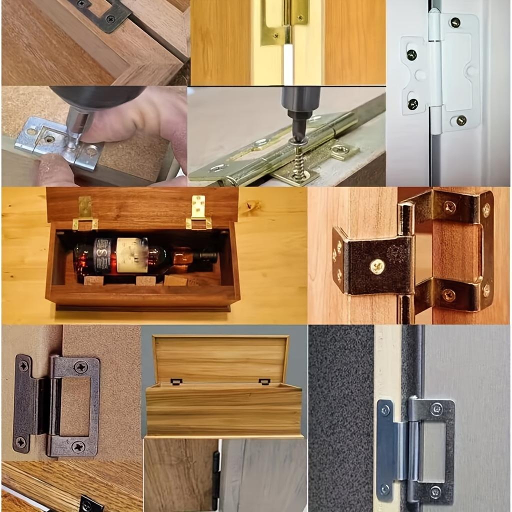 10PCS Heavy Duty Non Mortise Hinges 2''x0.91'', Rustproof Cabinet Hinges w/Screws for Furniture Door Wardrobe (Easy Install)