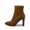 Fashion 2025 New High Heel Boots Women Korean Style Autumn and Winter High Heel Stretch Thin Boots Pointed Toe Sock Boots Women Gray