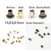 50 ks/Sada 1,5/2,0/2,5/5 MM Mini kovové kroužky Průchodky Kožené řemeslo DIY Přezky na panenky Boty Praktické šicí doplňky