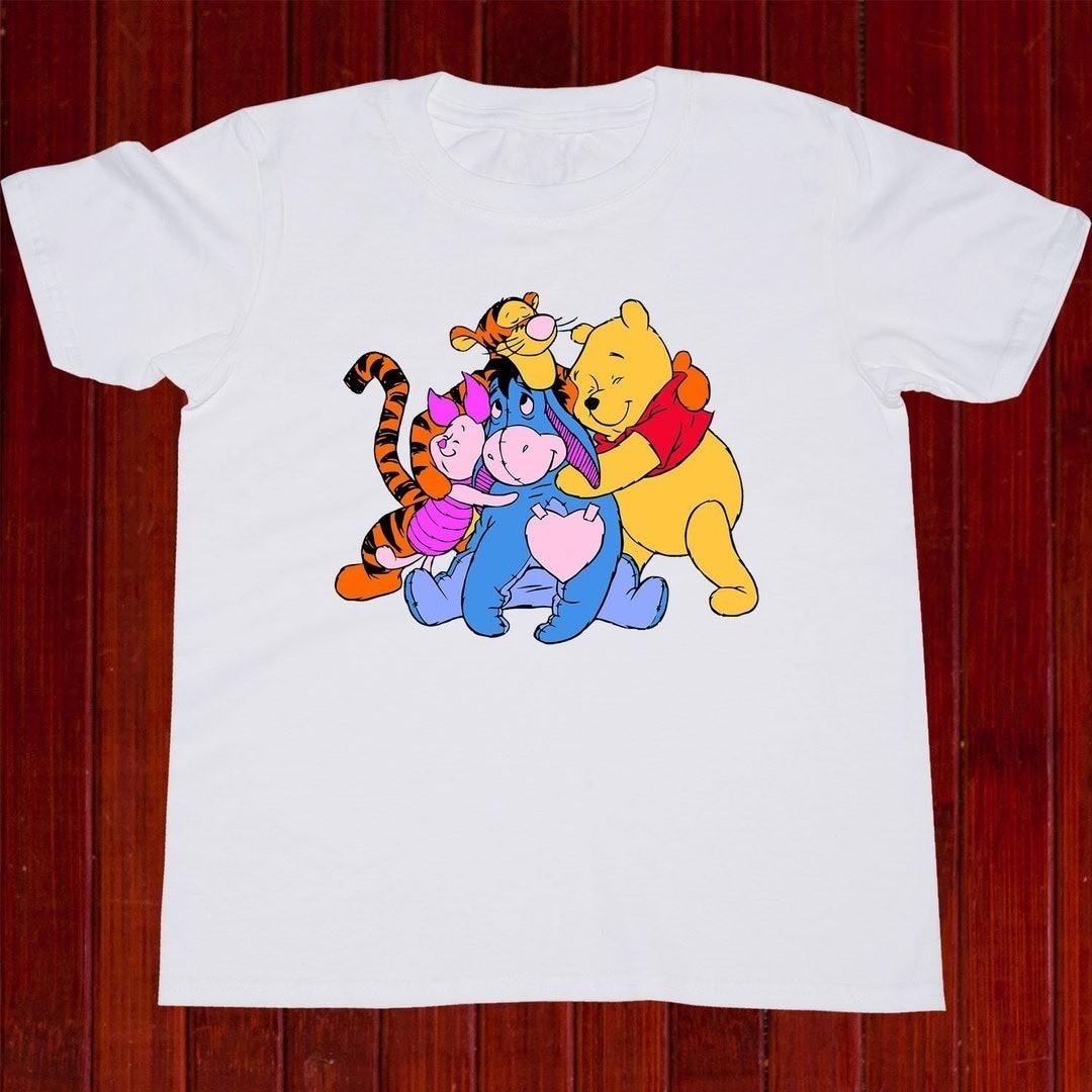 Tigger Eeyore and Pooh hugging Cartoon Retro Unisex T-shirt S-5XL L