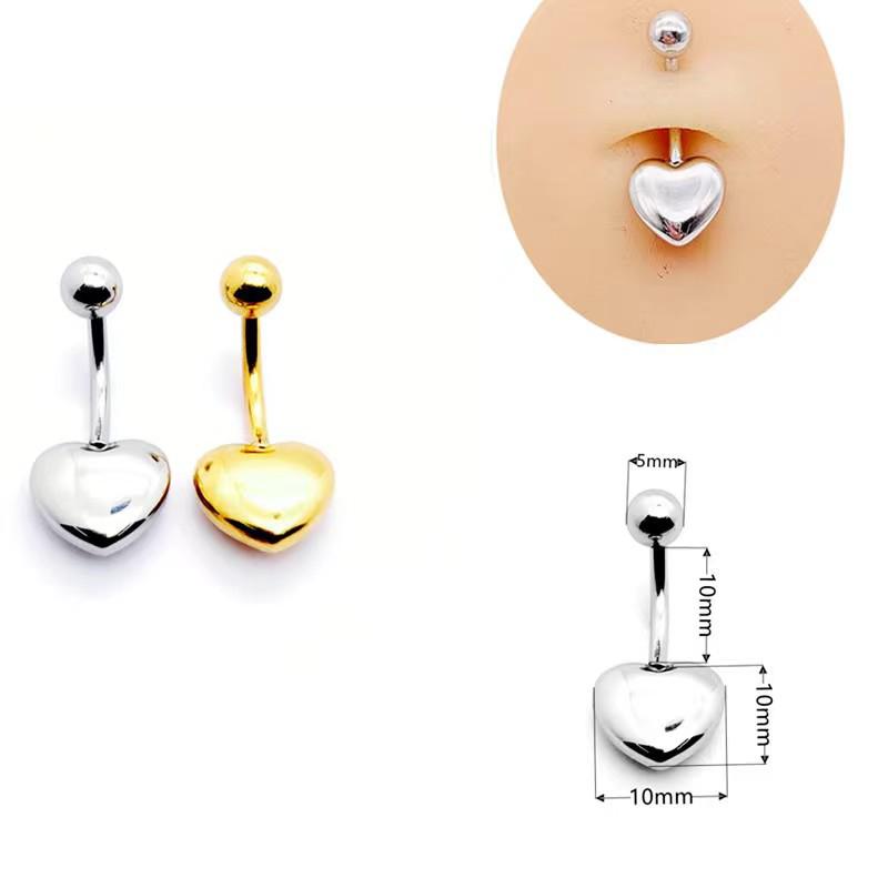 Edelstahl Galvanisiert Pfirsichherz Bauchnabelring Piercingschmuck