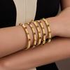 GEMCHIC Women's Vintage French Palace Style Gold Plated Stainless Steel Adjustable Open Cuff Bracelet with Colorful Zircon Stones