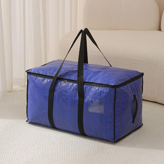 Velká úložná taška na quilt Průhledný úložný box s víkem Zesílená ucha Vodotěsný Skládací Stěhovací úložné tašky Tašky pro balení oblečení Lůžkovin