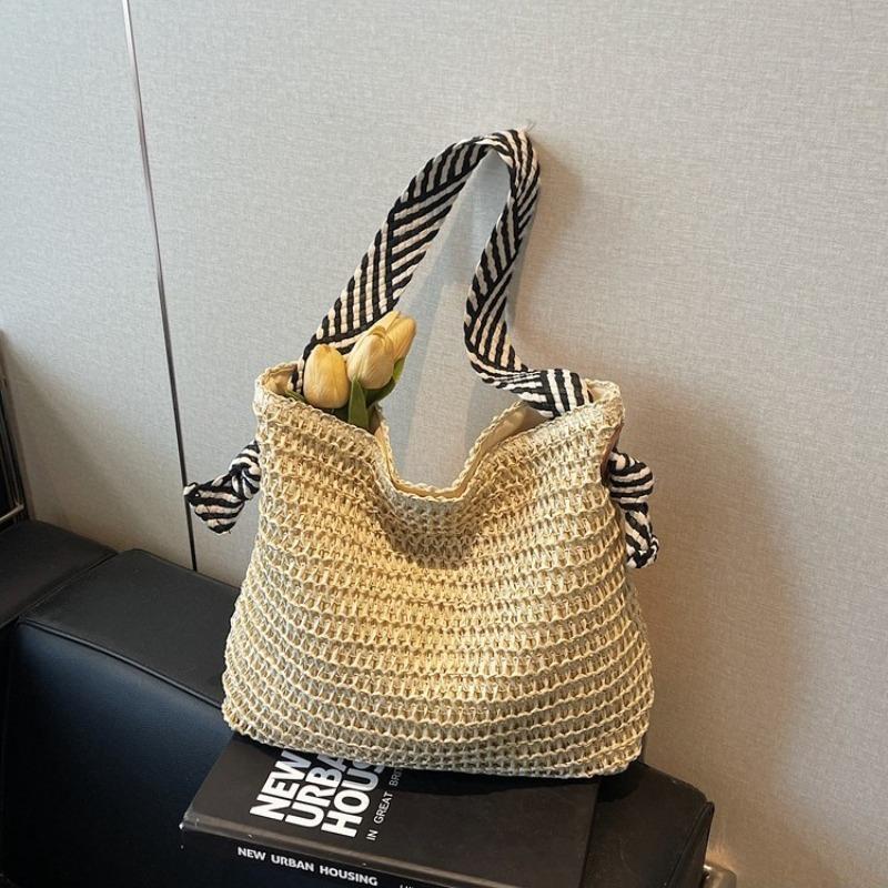 Straw Bag Women's Large-capacity Messenger Bag New Holiday Woven Bag Lazy Wind Shoulder Tote Bag