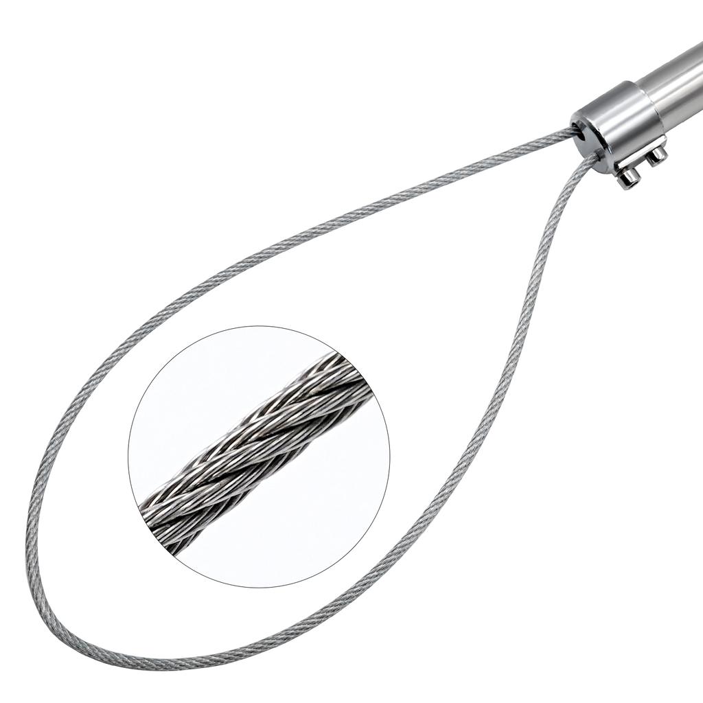 60cm Stainless Steel Pig Dog Cather Pole Catching Lasso Pig Catcher Pole Wire Rope Animal Catch Pole Stretchable Handle