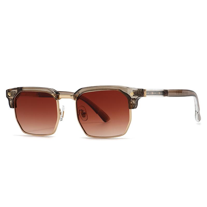 New European and American retro metal modern retro charm box sunglasses men's and women's sunglasses