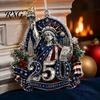 USA Flag Holiday Decorations 250 Anniversary Christmas Ornament, United States 1776-2026 250th Xmas Tree Trim Patriotic Keepsake, Acrylic Hanging