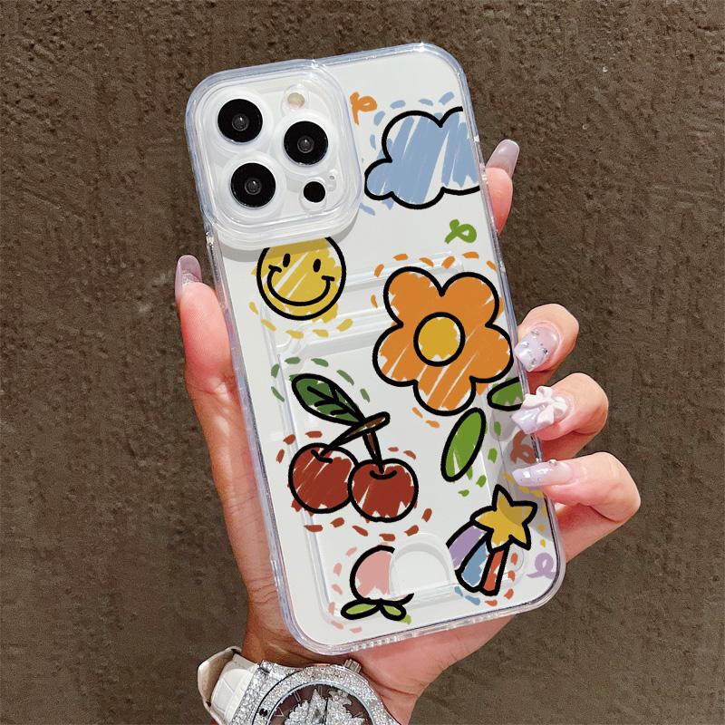 

Силиконовый чехол-кошелек с карманом для карт для iPhone 17 Air 16 14 Pro Max Samsung S23 S24 S25 Ultra Infinix Note 30 Pro Прозрачный бампер для телефона Oppo Reno14F (5G)