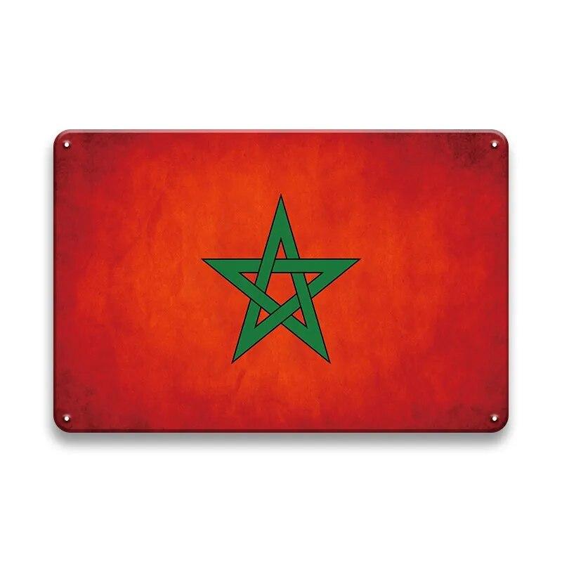 Metal Sign National Flag France Turkey Canada America Wall Decor Tin Sign Country Flag Home Decor Crafts Plaques Metal Poster
