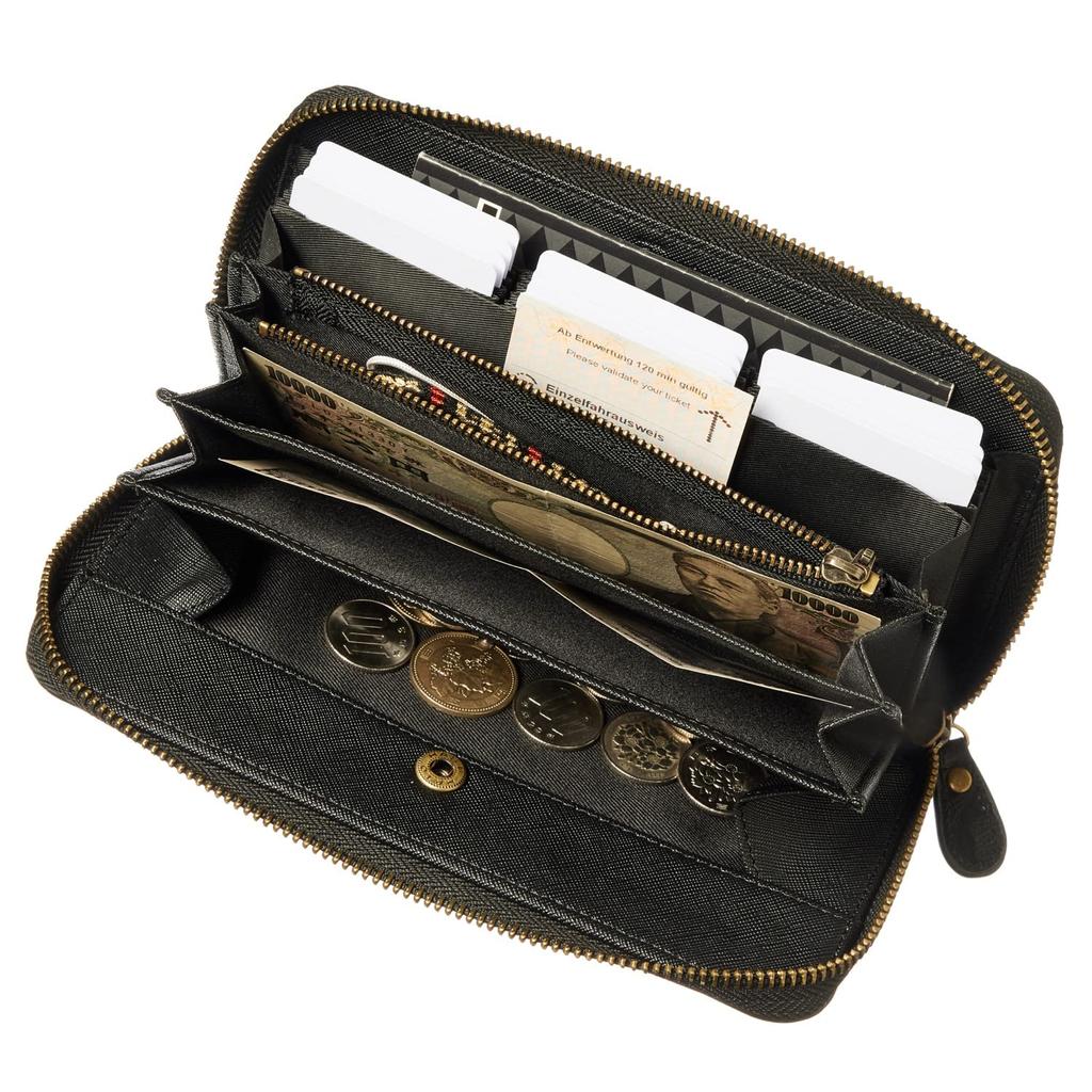 [VOICE] Italian Anna Rita Cowhide Lion Wallet for Men and Women, Elegant Traditional Floral Embossed Long Wallet, Holds 20 Cards Vertically, Gift