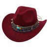 Ethnic Style Children'S Top Hat Tibetan Western Cowboy Hat Upturned Felt Hat Parent-Child Sun Protection Sun Hat Dance