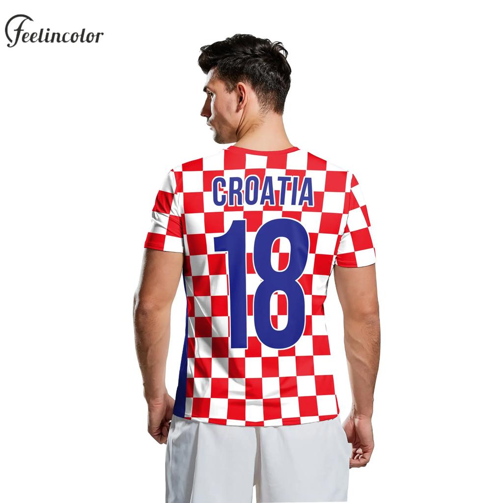 2026 Kroatien T-Shirt für Herren HR Flagge T-Shirts Mode 18 Fußball Oberteil Fußballtrikots Unisex Kleidung