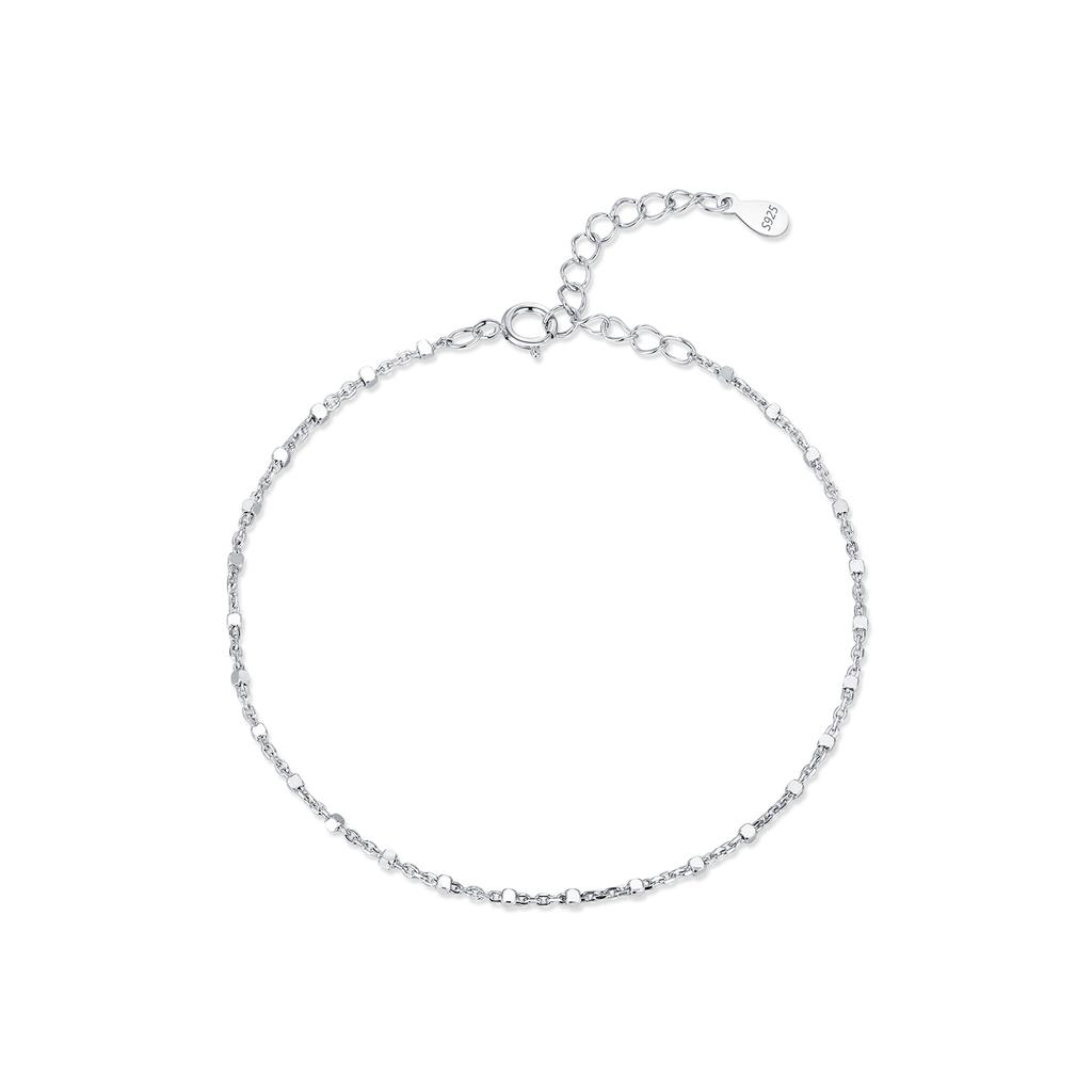 MODIAN 925 Silver Fashion Simple Geometric Beads Link Chain Charm Bracelets For Women Daily Office Fine Jewelry